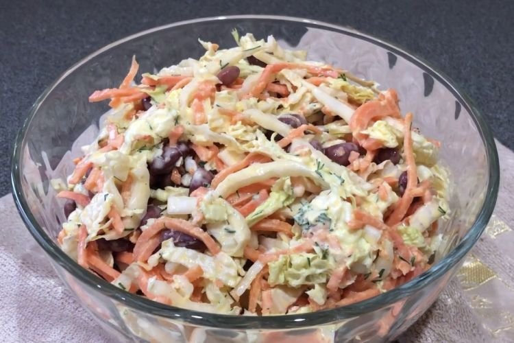 ПП салат с пекинской капустой и фасолью