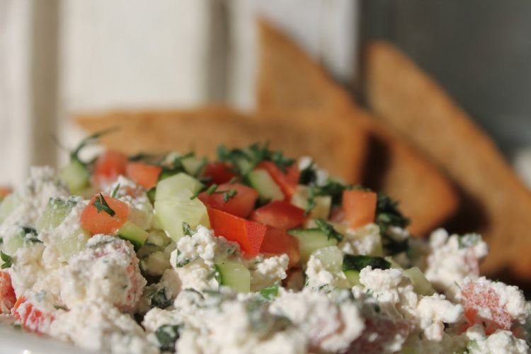 ПП салат с творогом