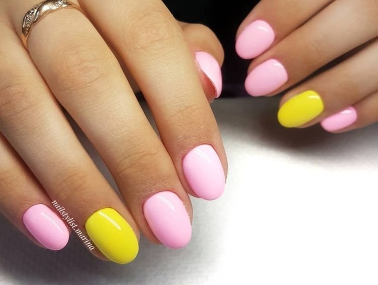 Желтый с розовым