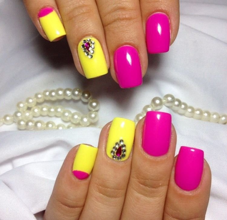 Желтый с розовым