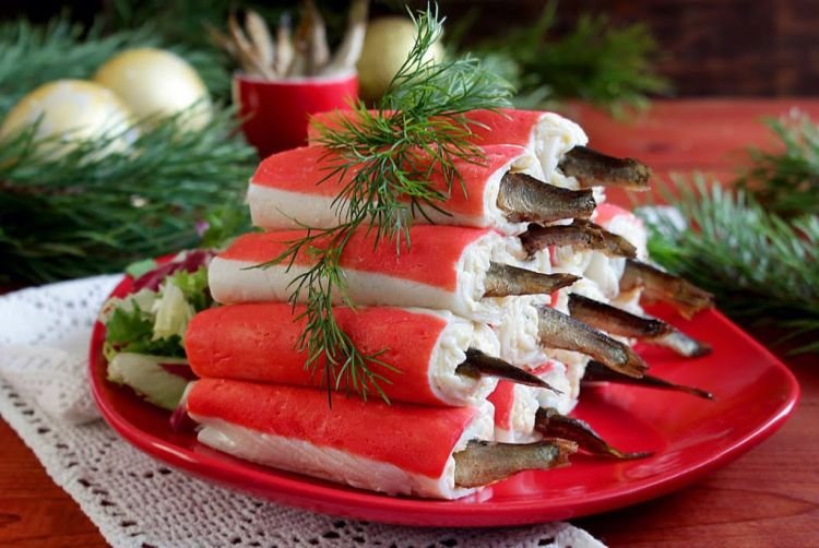 Крабовые палочки со шпротами