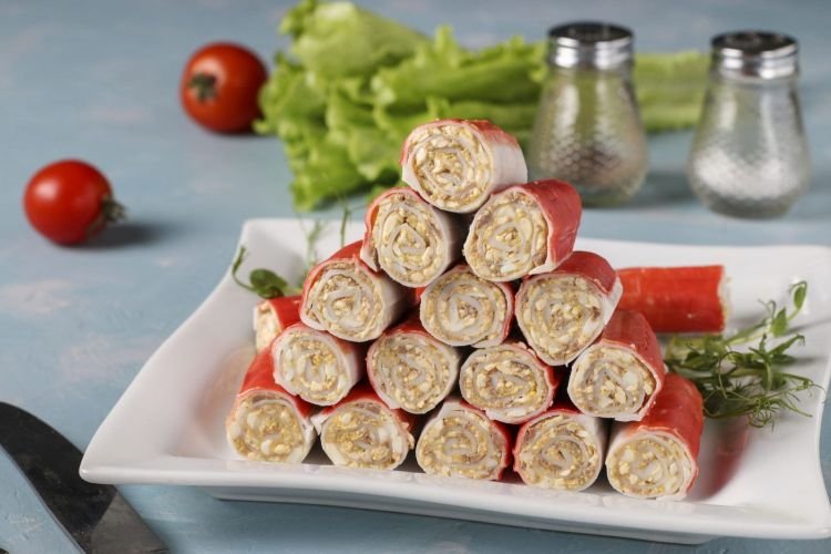 Крабовые палочки с печенью трески