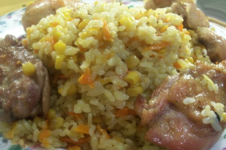 Рис с овощами и курицей