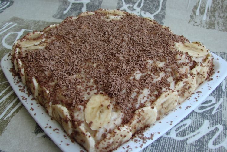 Банановый торт без выпечки