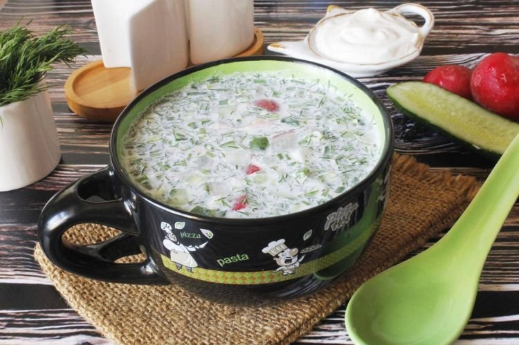 Окрошка с курицей