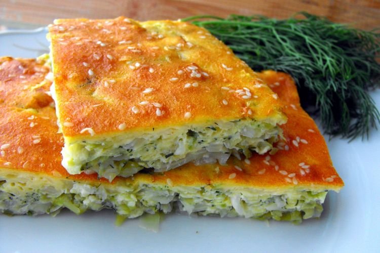 Заливной капустный пирог