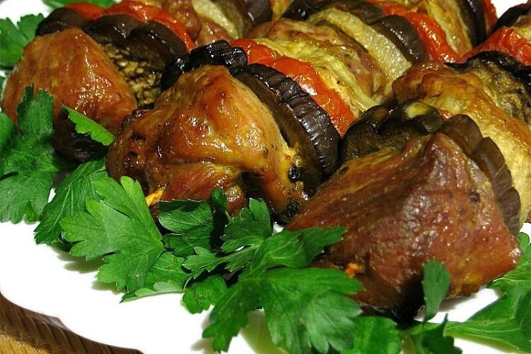 Шашлык с баклажанами