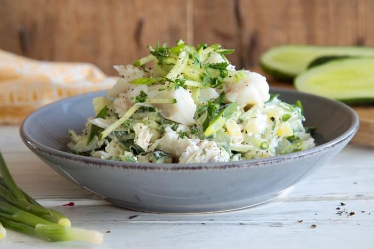 Салат из пангасиуса с картофелем