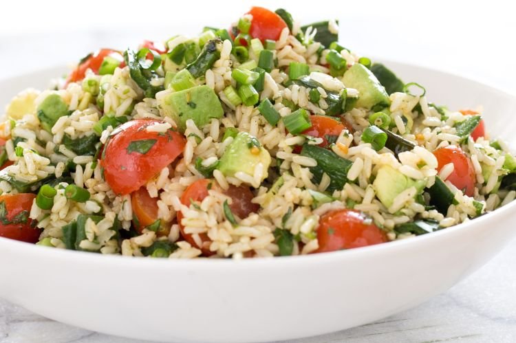 Жареный рис с авокадо