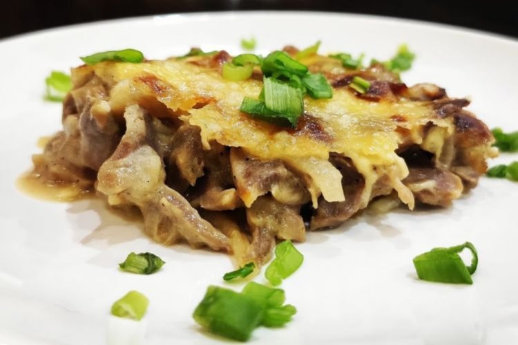 Куриные желудки с сыром