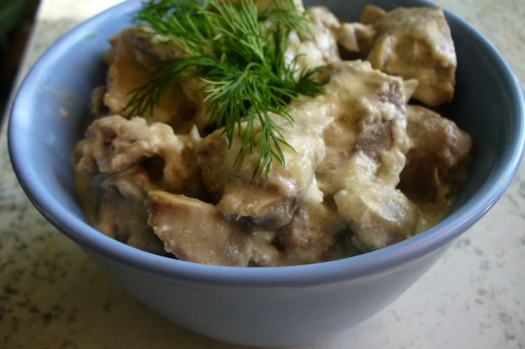Куриные желудки в майонезе