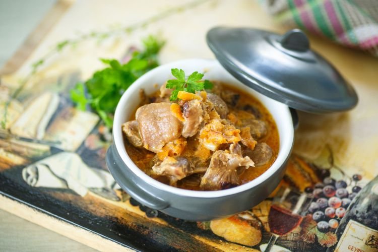 Куриные желудки в мультиварке