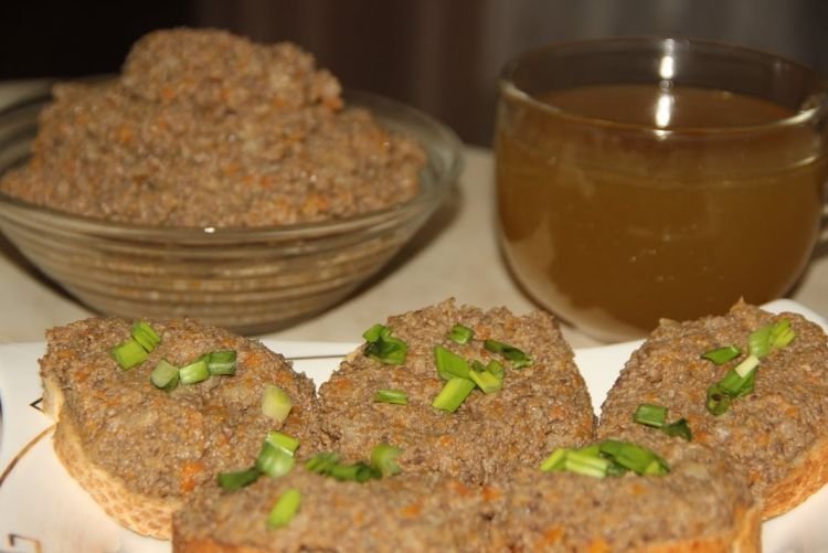 Паштет из говяжьей печени с мясом