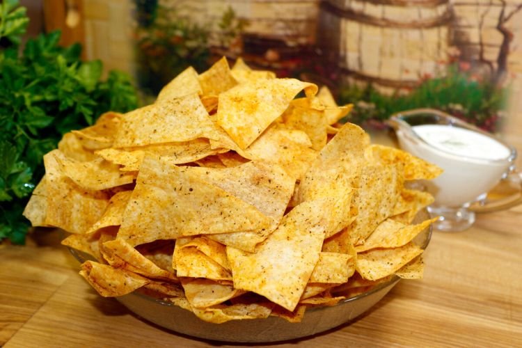 Чипсы из лаваша без масла