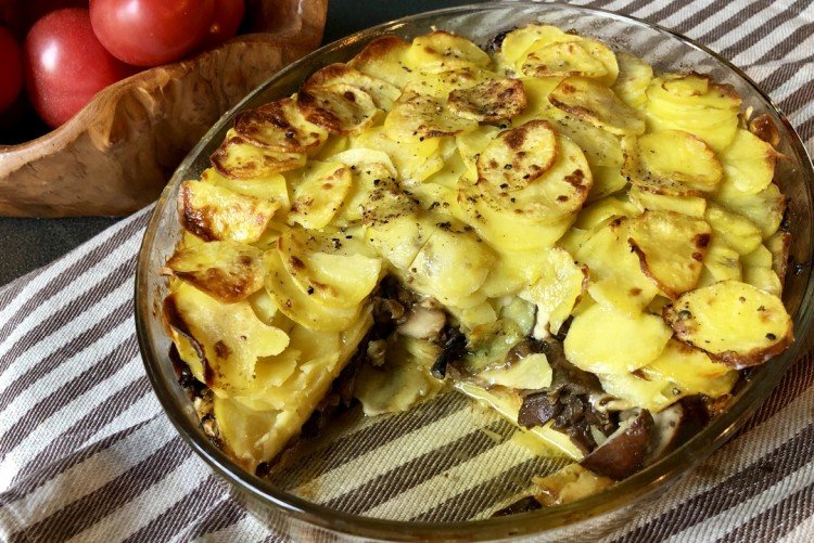 Запеканка с картофелем и грибами