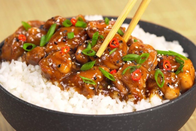 Курица с рисом в соусе терияки