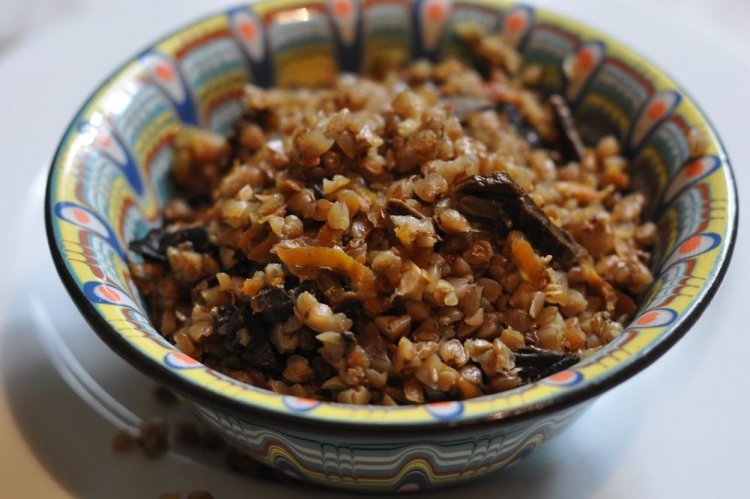 Гречка с опятами