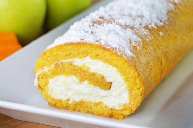 Морковный рулет с маскарпоне