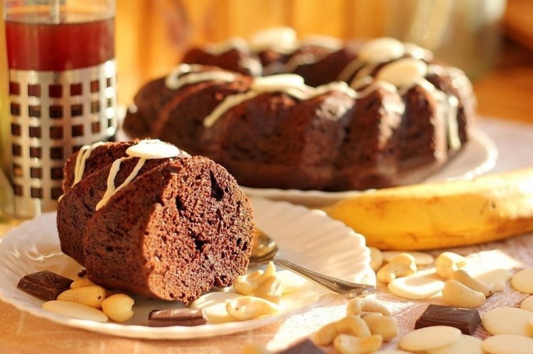 Шоколадный банановый кекс