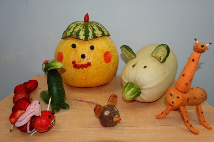 Поделки из овощей и фруктов - фото