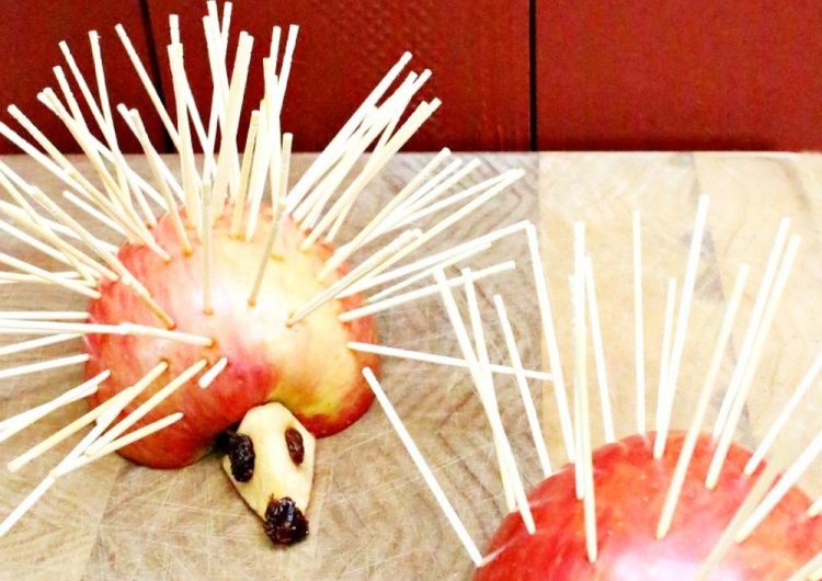 Ежики из яблок