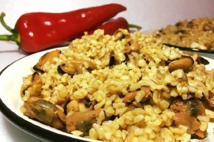 Булгур с мидиями