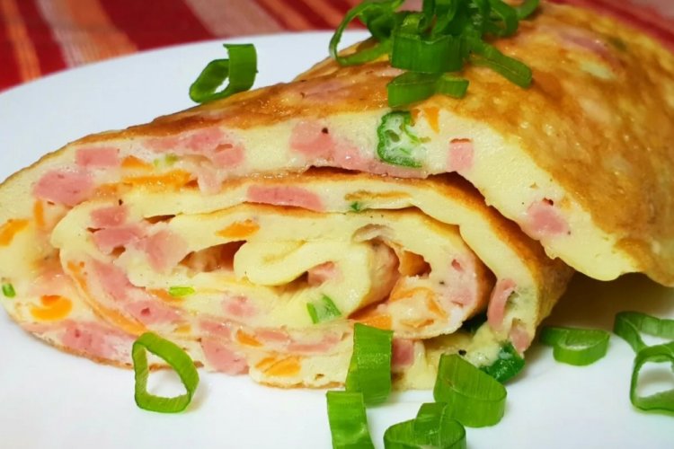 Омлет Тамагояки с ветчиной и сыром