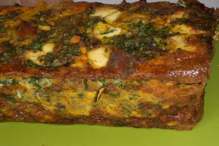 Террин из печени с яйцом и зеленью