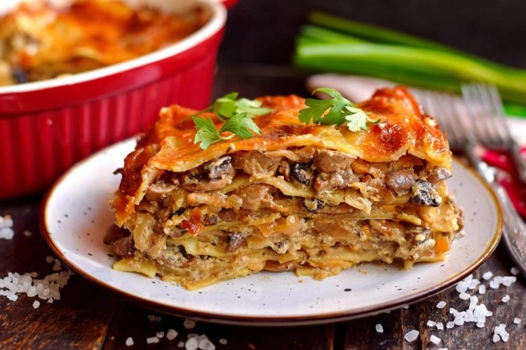 Лазанья с грибами