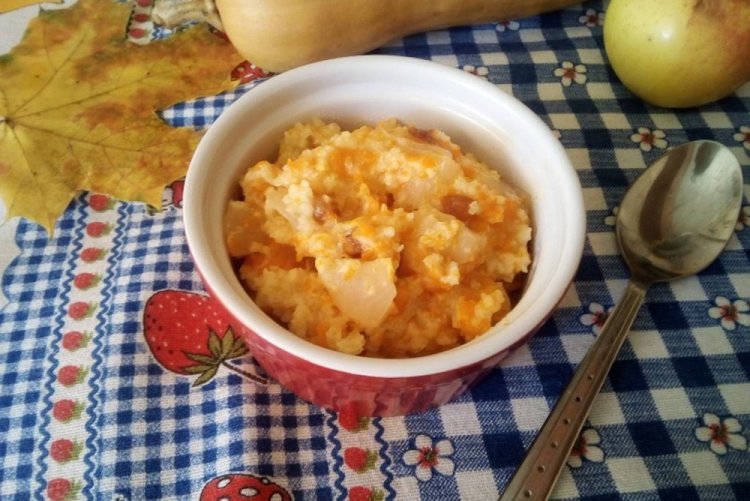Пшенная каша с тыквой и яблоками