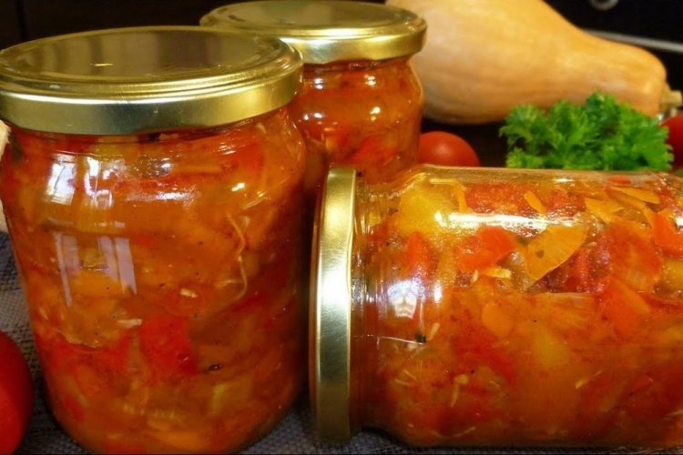 Салат из тыквы с болгарским перцем на зиму