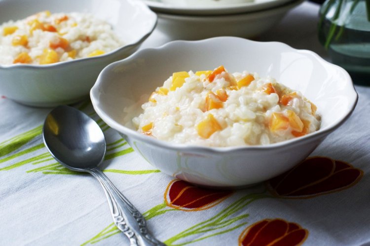 Рисовая каша с тыквой на молоке