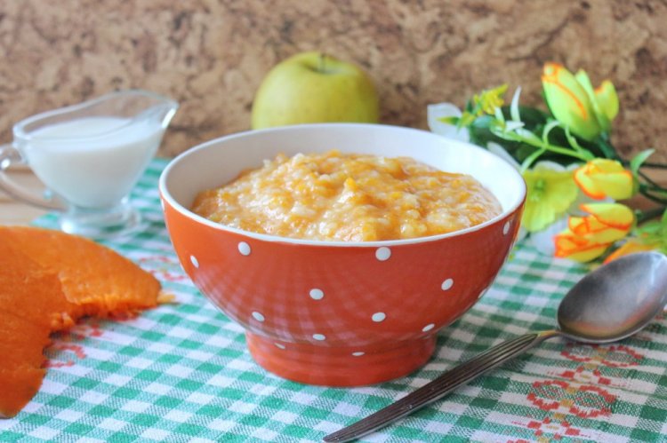 Рисовая каша с тыквой на кокосовом молоке