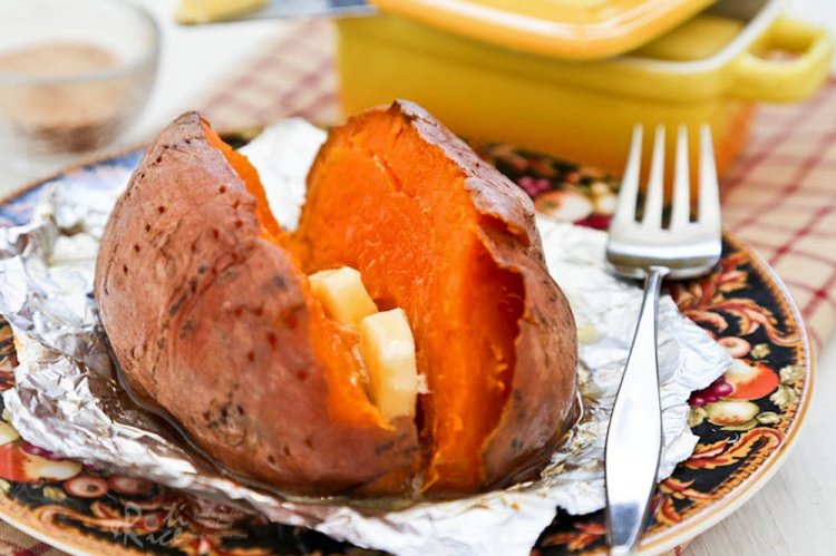 Батат в духовке целиком