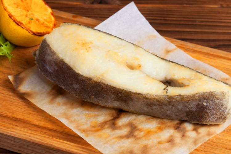 Палтус с апельсинами