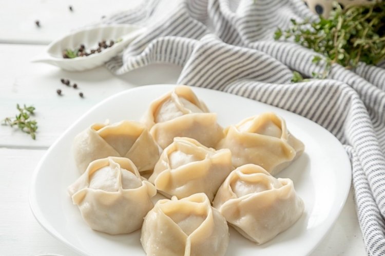 Манты с печенью и картошкой