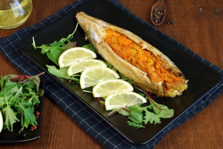 Скумбрия с грибами на Новый год