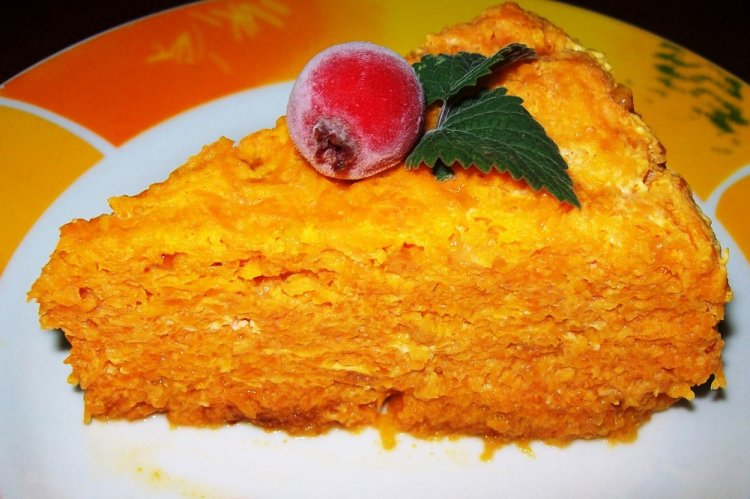 Морковная запеканка на молоке