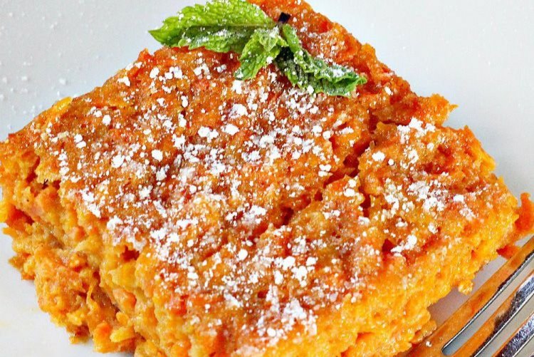 ПП морковная запеканка с медом и кокосовой стружкой