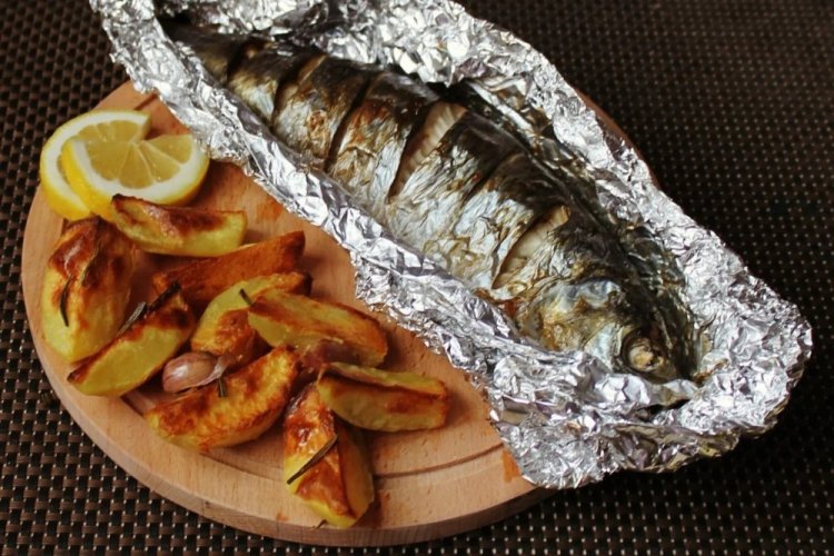 Скумбрия с горчицей в фольге