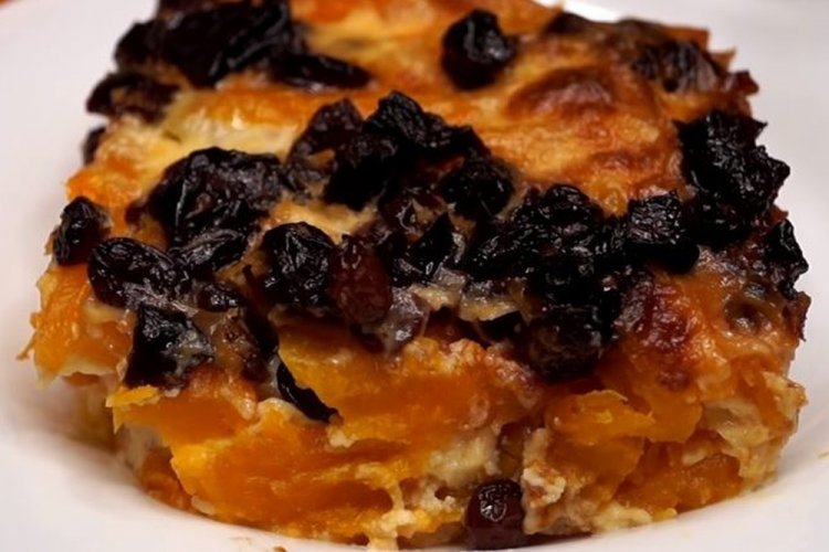 Запеканка из тыквы с черносливом