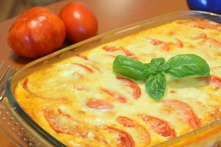Запеканка из тыквы с помидорами и брынзой