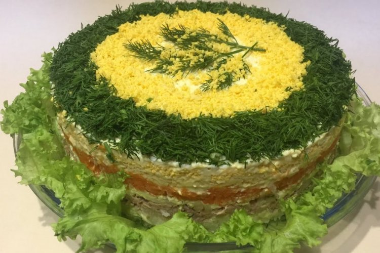 Салат Мимоза с грибами