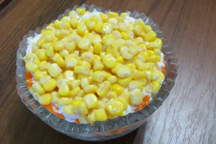 Салат Мимоза с морской капустой