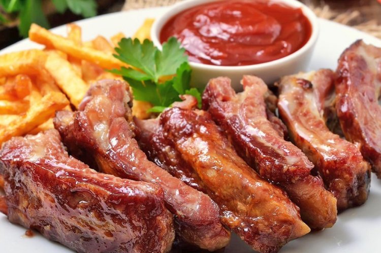 Свиные ребра в соевом соусе с апельсиновым соком