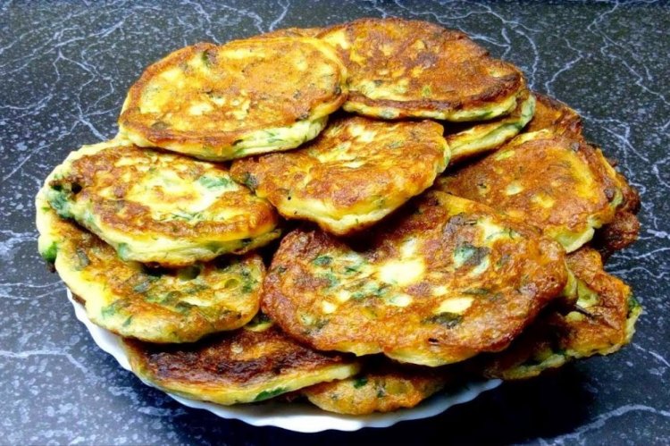 Оладьи на кефире с сыром и зеленью