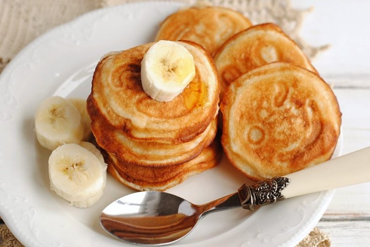 Оладьи на кефире с бананом