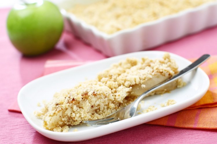 Яблочный крамбл с творогом