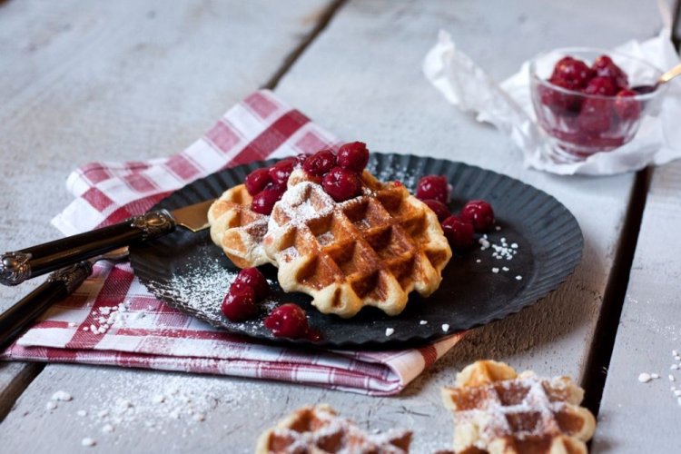 Постные бельгийские вафли на кокосовом молоке