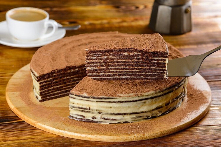 Кофейный торт на сковороде